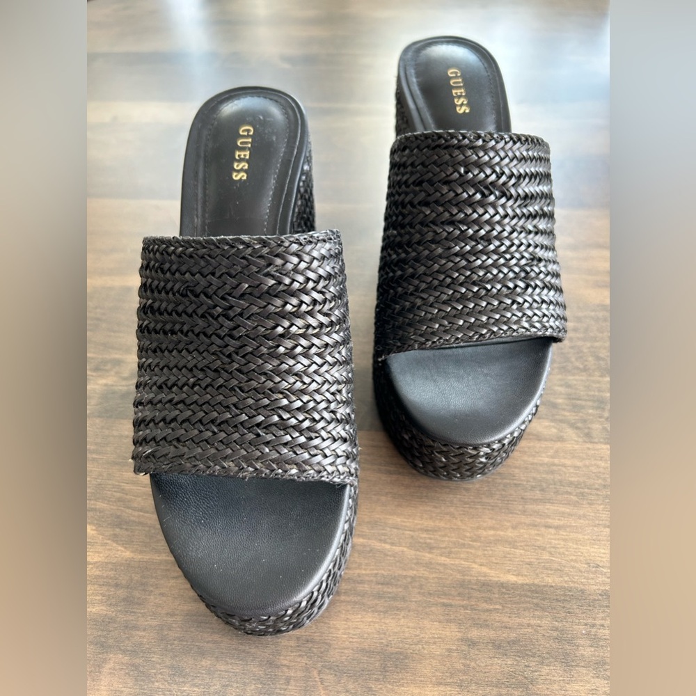 GUESS Women's "Yenisa" Black Platform Sandal